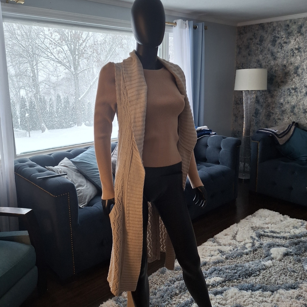 Women's Beige Sweater Cardigan
